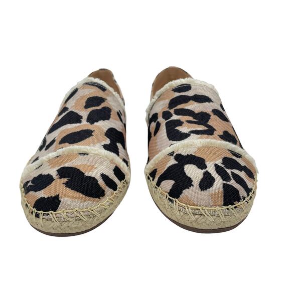 Schutz Ohanna Leopard Print Canvas Espadrilles Slip On Neutal Size 10 - Picture 6 of 13